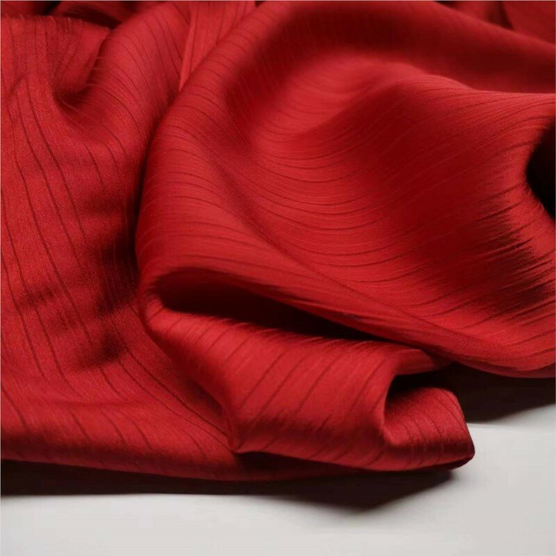 Polyester gewebe Nachahmung Essigsäure geschnittenen Streifen glänzende Satin Kleidung Anzug Hose seidig glattes Tuch