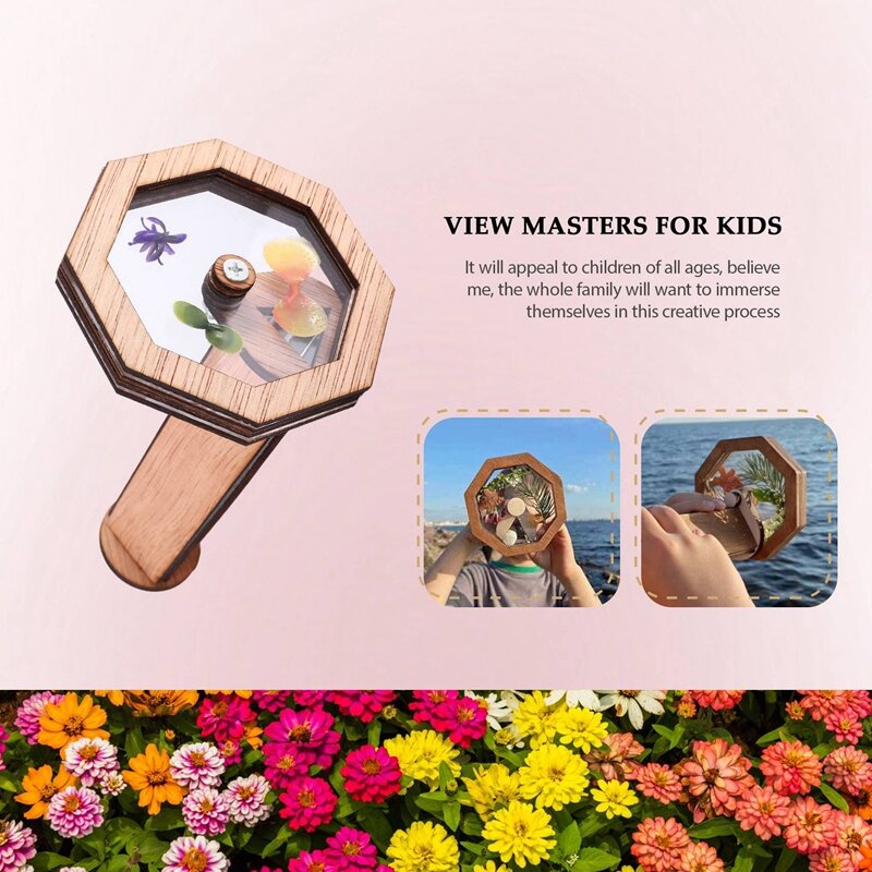 Kit de caleidoscopio para niños y adultos, juguete clásico de caleidoscopio de madera, juguetes sensoriales para niños pequeños, regalo de bricolaje