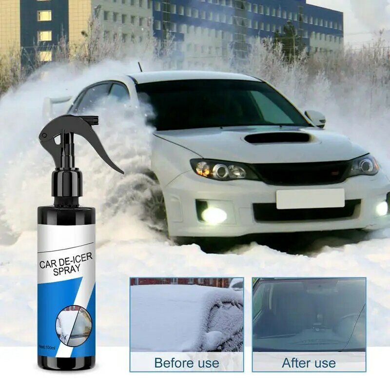 Auto Windshield Deicing Spray Snow Remover For Cars 100ml Windshield Defroster Winter Accessories For Car Instantly Melts Ice