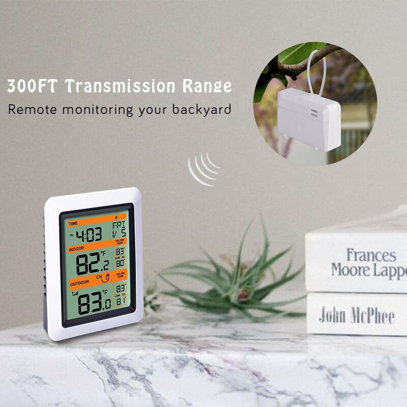 Ecowitt WH0300 Indoor Outdoor Thermometer Digital Wireless Temperature Monitor with Multi-Channel Temperature Sensor 433 MHz