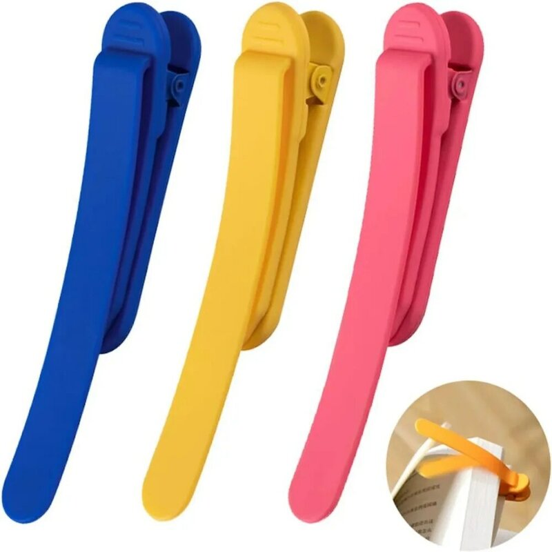 Soft Silicone Bookmark Clip Color Page Divider Creative Bookmark Buckle Automatically Follow Bookmark School Office Supplies