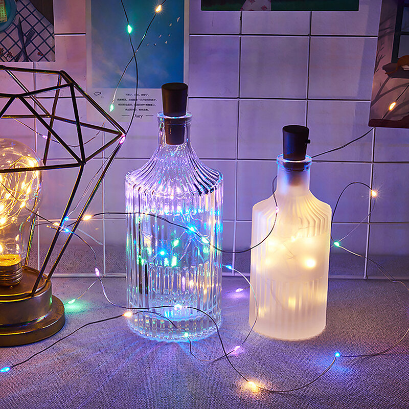 LED زجاجة النبيذ الفلين سلسلة أضواء ، أضواء شريط ، سدادة زجاجة ، الزجاج الحرفية ، الزفاف ، زينة عيد الميلاد ، جارلاند ، 1 قطعة