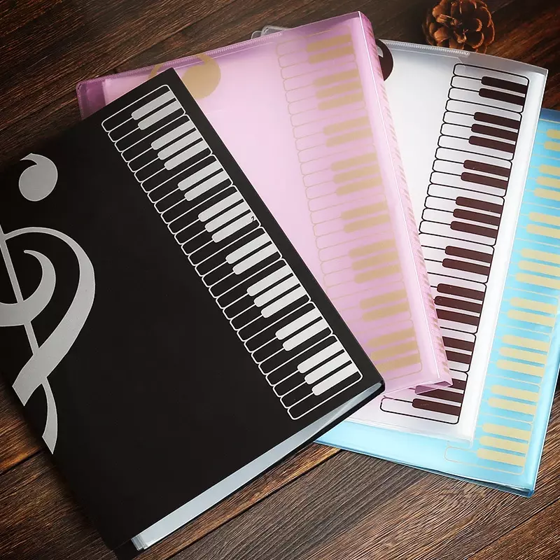 80 fogli di Clip per libri musicali A4 punteggio musicale per pianoforte con cartella Plug-in per coro prodotti multifunzione per l'archiviazione di File forniture musicali