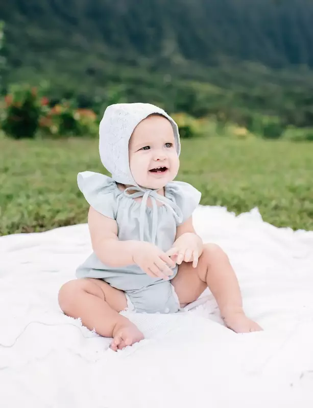 Romper Flutter Bayi Perempuan Bayi Baru Lahir Musim Panas Romper Sederhana Romper Onepice Katun Tanpa Lengan Solid Jumpsuit Pakaian Bermain