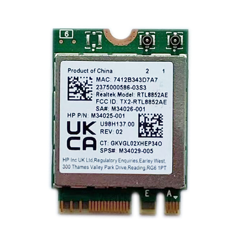 RTL8852AE bezprzewodowy karta sieciowa 2.4G/5G karta sieciowa Adapter WiFi dwuzakresowy 1200 mb/s kompatybilny z Bluetooth 5.2 na laptopa