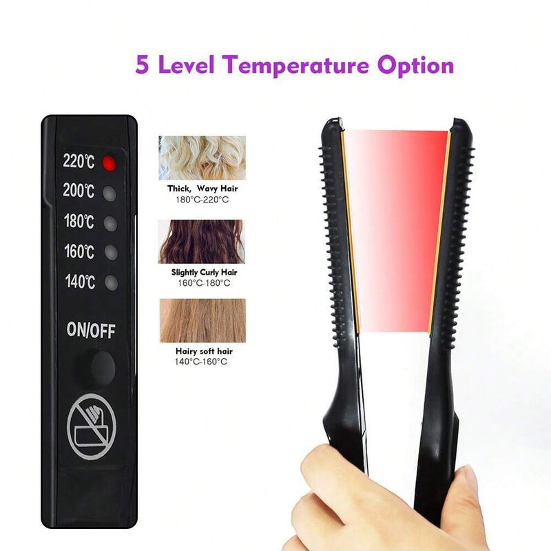 Pengeriting rambut kecil, alat pengeriting rambut kecil 2 In 1 pensil besi datar untuk pelurus rambut pendek plat sempit 220 °C MCH pemanasan cepat