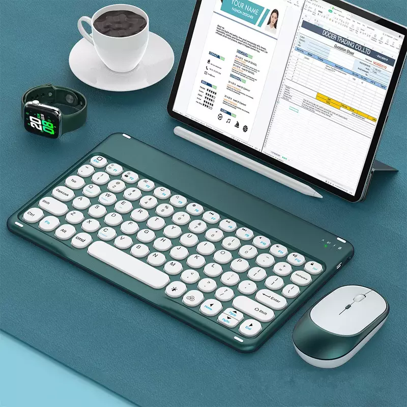 Портативная беспроводная клавиатура для планшета IPad Samsung Xiaomi Huawei Teclado Bluetooth клавиатуры и мышь для IOS Android