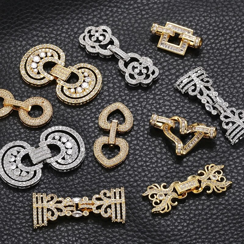 ZHUKOU vari ganci per forniture per la creazione di gioielli ganci fai da te accessori forniture connettori Cubic zirconia per bracciali VK163