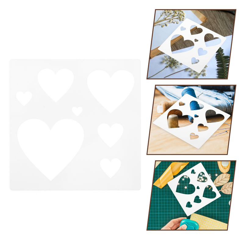 Plantillas de plantilla hueca de corazón reutilizables para manualidades, decoración de boda de madera, pintura en suministros para niños