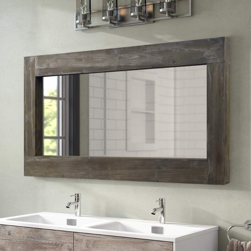 Espejo de cuerpo entero con marco de bronce, espejo tocador pared vertical u horizontal