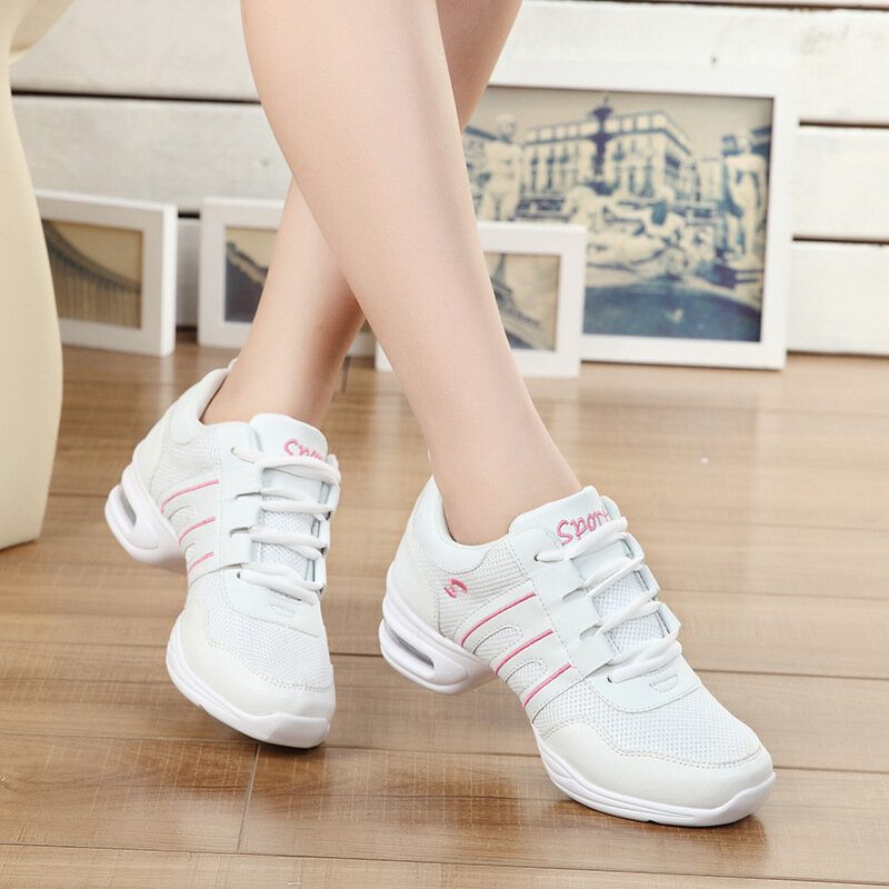 أحذية النساء الرياضية للرقص نعل خارجي ناعم يسمح بالتهوية أحذية الرقص أحذية رياضية للنساء أحذية التدريب الحديثة للرقص والجاز