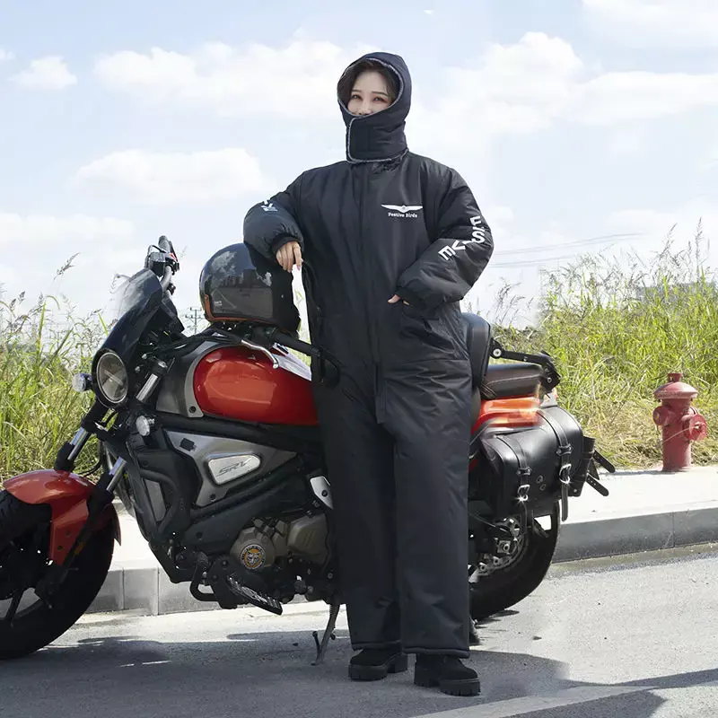 Jaket penahan angin berkendara sepeda motor, jaket katun empuk di musim dingin untuk mencegah angin dingin tahan air, jaket bersepeda hangat