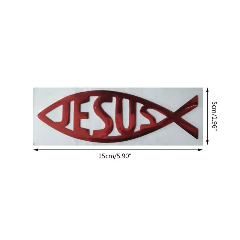 Chúa Giêsu Cá 3D Dán Xe Hơi Quốc Huy Huy Hiệu Decal Chống Thấm Nước Cơ Đốc Giáo Decal Dán