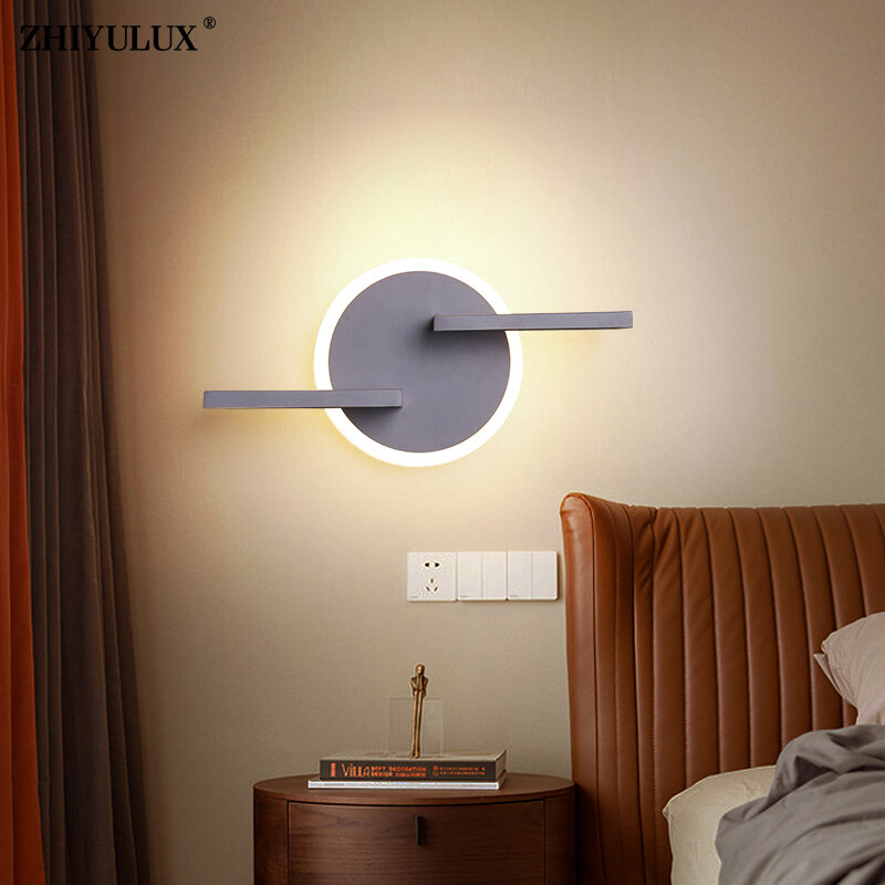 Современные светодиодсветодиодный Настенные светильники с USB, круглые квадратные лампы для гостиной, кабинета, спальни, прикроватной тумбо...