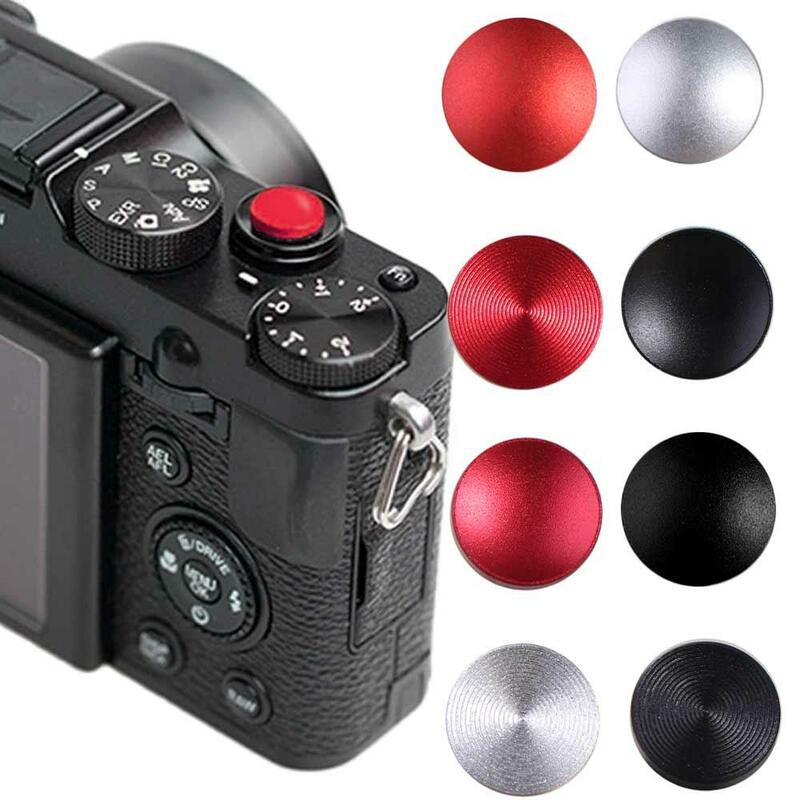 フラット凸型凹型カメラシャッターボタン、黒、赤、銀、金属カメラトリガー、slr、dslr、リリースボタン