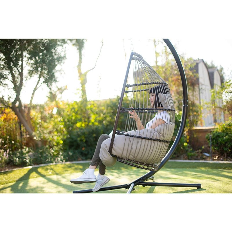 Hanging egg swing chair can support hammock, terrace chair, indoor and outdoor with cushions-