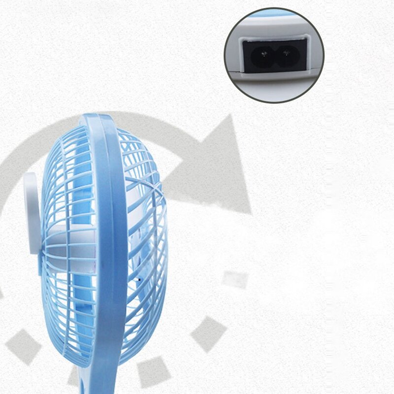 Mini piccolo ventilatore pieghevole ventilatore elettrico cartone animato ventilatore portatile ventilatore da tavolo portatile casa Desktop con Base blu