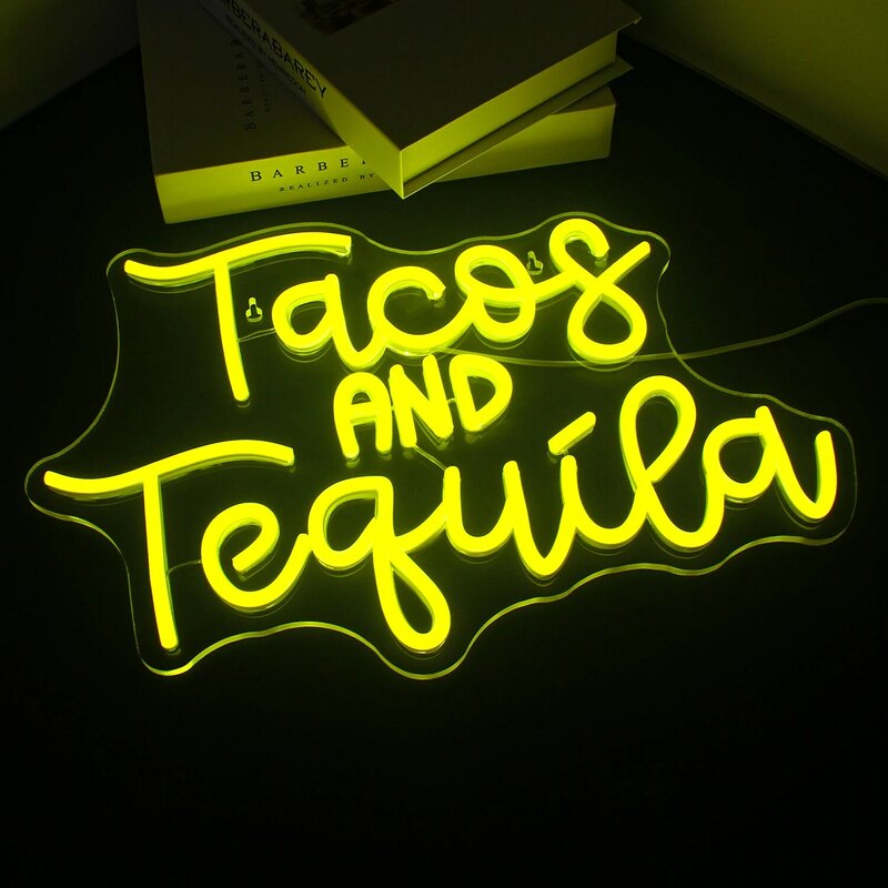 Letrero de neón de Tacos y Tequila para decoración de pared, letreros de luz USB, decoración de fiesta para el hogar, Bar, dormitorio, restaurante, hombre, cueva, café, Bistro, Club