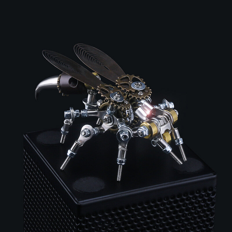 Blocos de construção de máquinas 3D inseto metal infantil, brinquedos criativos, orna, libélula, mecha, presente criativo