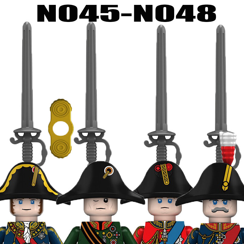 Bloques de construcción de soldados militares, figuras medievales del ejército ruso, Ucrania, caballeros, armas de infantería, juguetes para niños