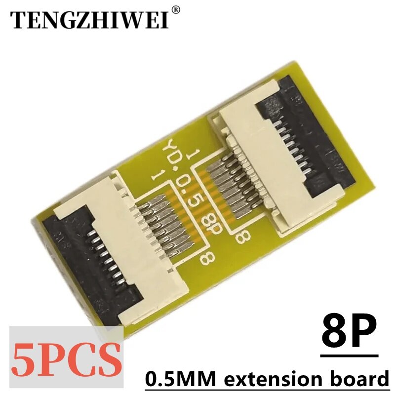 Placa de extensão FFC e FPC, placa adaptadora, 0.5mm a 0.5mm, 8P, 5Pcs