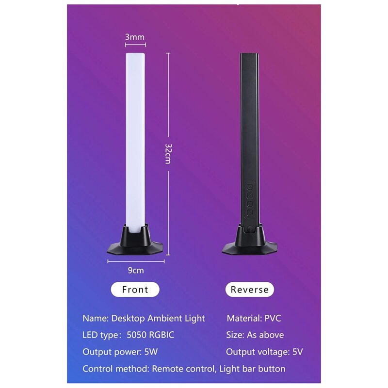 LED RGB Voz Kit Atmosfera Luz, Kit de Luz Inteligente, TV, Parede, Computador, Jogo Pickup Lâmpada, Jogos, Ambiente