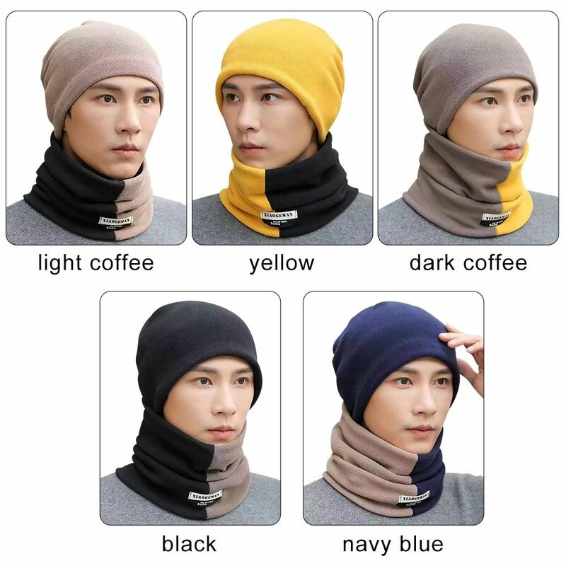 Windproof Autumn and Winter Couple Cap Knitted Wool Cap Warm Hat Pullover Hat Hat Scarf Suit
