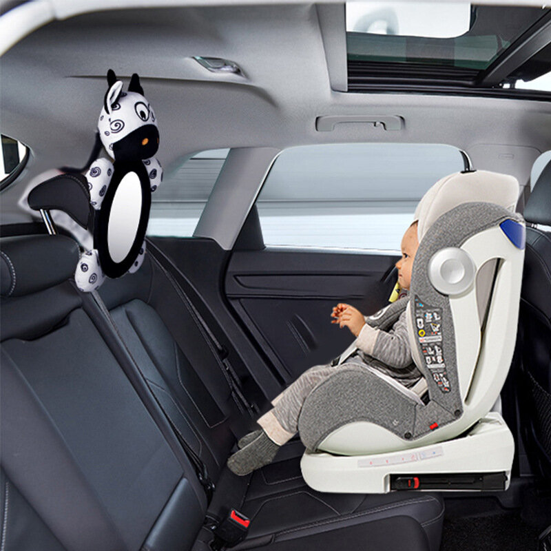 Kaca spion mobil untuk bayi, reflektor terbalik tempat duduk anak, kaca spion hitam putih, perlengkapan bayi
