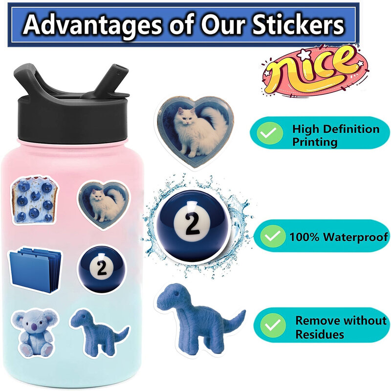 10/30/50 Dark Blue INS style Stickers For Suitcase Skateboard Laptop Luggage Phone Car Styling DIY Decal Pegatinas