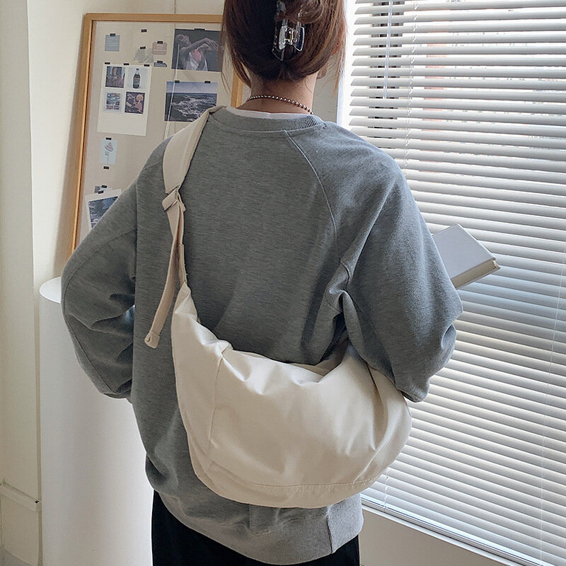 Летняя новая женская сумка, вместительная Повседневная нейлоновая сумка через плечо, сумка для пельменей, Высококачественная однотонная сумка через плечо