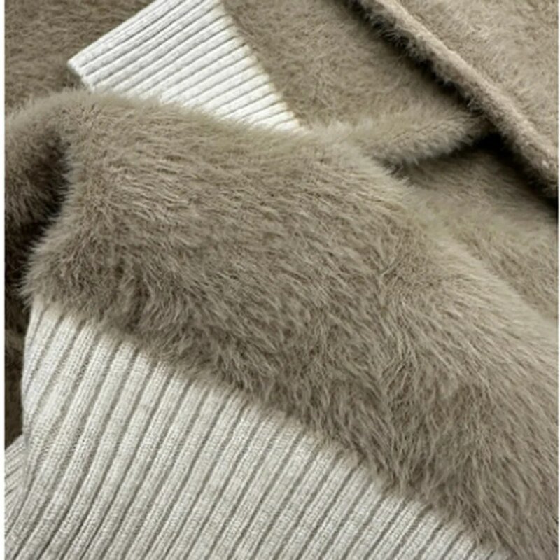 Camisola térmica de lã feminina, suéter com o pescoço, veludo super macio, monocromático, de malha quente, camisa de assentamento, inverno