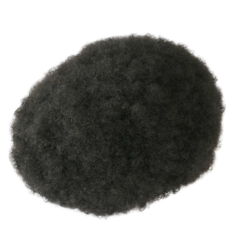 Мужской парик из натуральных человеческих волос, 6 мм