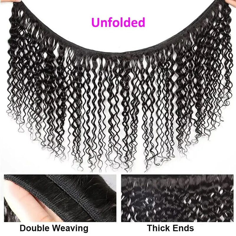 Indian Afro Kinky Curly Bundles 1/3/4PCS Human Hair Extensions Unprocessed Virgin Hair 100% Human Hair Weave Bundles Jerry Curl