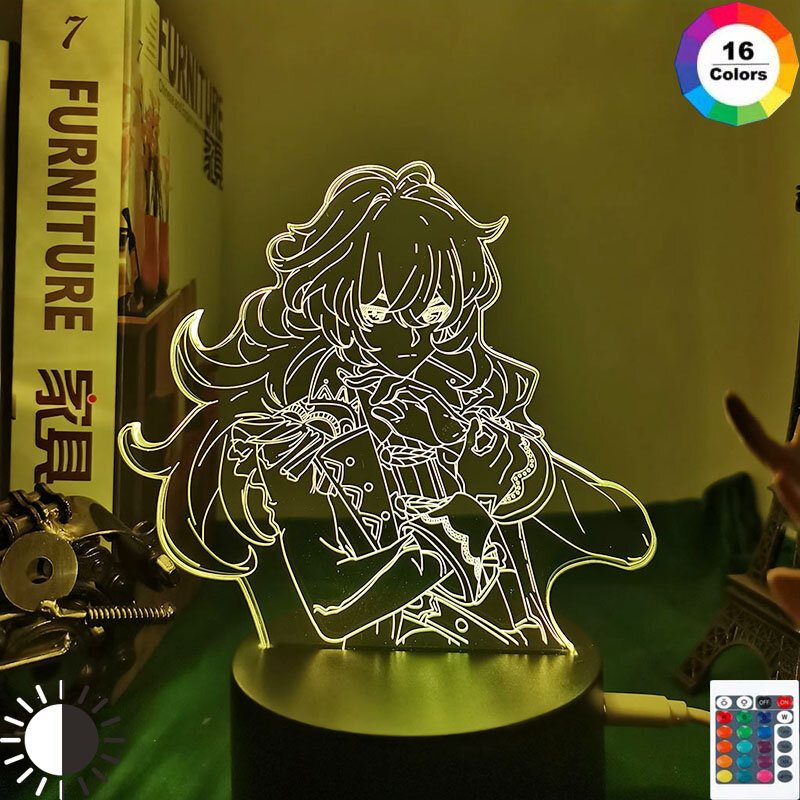 Miflame – lampe Led 3d en acrylique, jeu de nuit, Genshin Impact Diluc