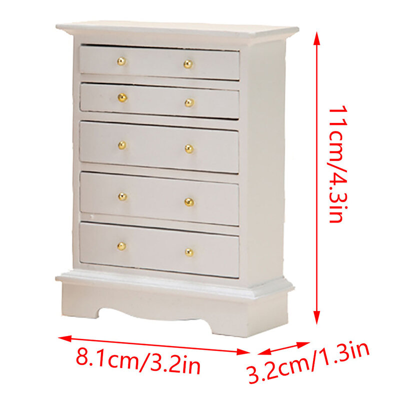 1:12 Dollhouse Miniature Chest of Drawers Storage Cabinet Locker Wardrobe Furniture Model Decor Toy Doll House Accessories