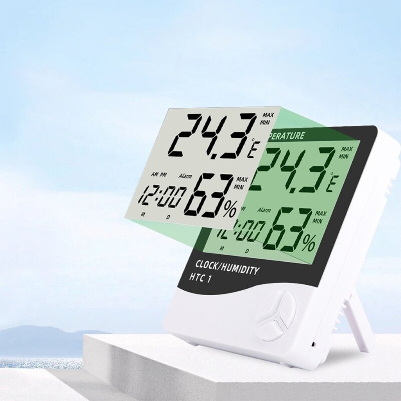 Wandgemonteerde Desktop Digitale Vochtigheidssensor Temperatuurmeter Voor Binnenshuis