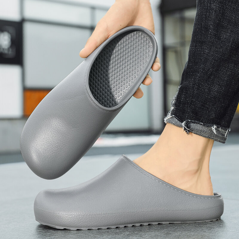 Sandal Jepit Pria Musim Panas 2022 Sandal Solid Baru Mode Pria Sandal Tebal Luar Kamar Mandi Sol Antiselip Sandal Rumah Pantai Kasual