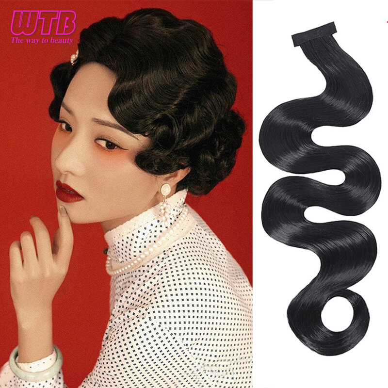 WTB Synthetic Bangs Wig Piece Women's Retro Hand-pushed Wavy Bangs Hair Accessories Curly Hair Headdress