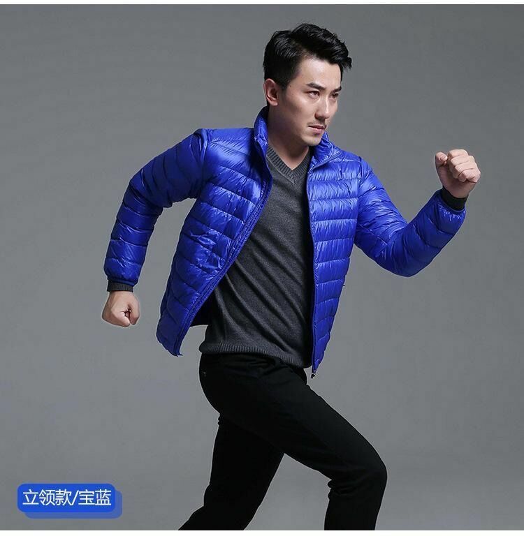 Down jacket winter new thin white duck down hooded outdoor warm and coat men