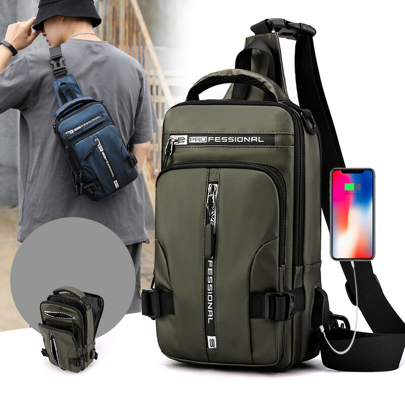 Fashion Multifunction Men's Shoulder Bag Outdoor Sling Crossbody Bags For Male Travel Trend High Capacity Sport Chest Bag