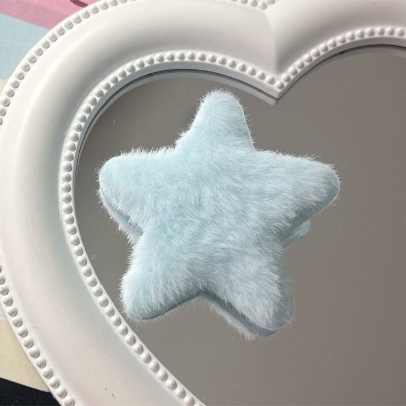 652F Plush Star Y2K-Style Star Mini Star Hairpin Cute Bangs Clip Hairpin Y2K-Style Ornaments for Women Girls Furry Lolita