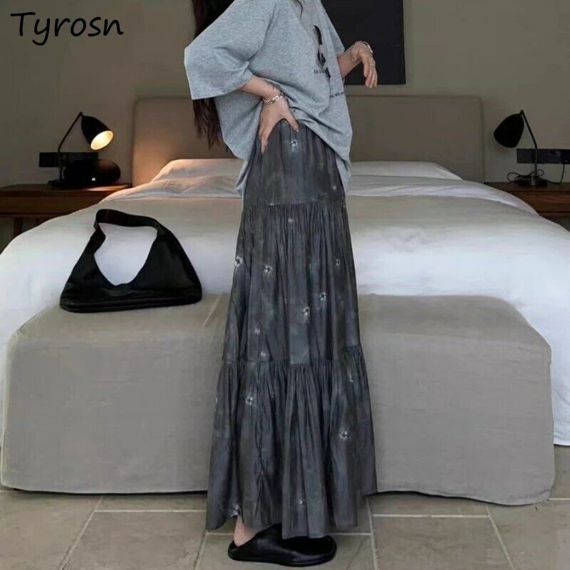 Japanse Stijl A-Lijn Rokken Voor Dames Hoge Taille Vintage Design Bedrukt Micro-Geplooide Zomer Trendy Streetwear Y 2K