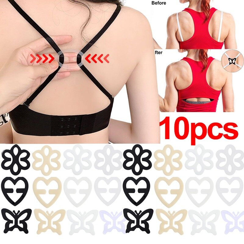 Fivelas de alça ajustável para mulheres, sutiã invisível em forma de sombra, alças de ombro, lingerie antiderrapante, clipes de roupa íntima, 1 pc, 20 peças