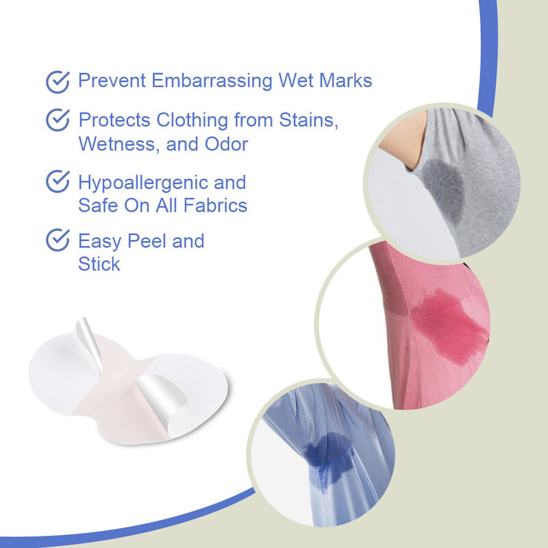 50Pcs Underarm Sweat Pads Armpit Sweat Protection Anti Perspiration Patch Men Women Dress Clothing Perspiration Deodorant Pads