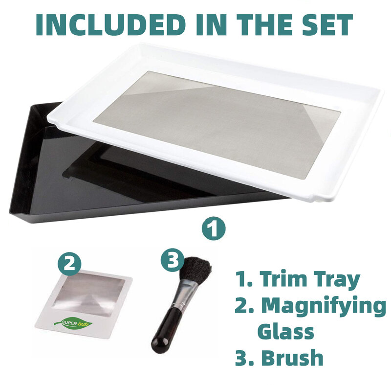 Trim Tray langlebiges Premium-Qualitäts set mit 2-stufigem Tablett, 150-Mikron-Bildschirmfach abs Trimm ing Tray Trim Bin Set für Knospen und Kräuter