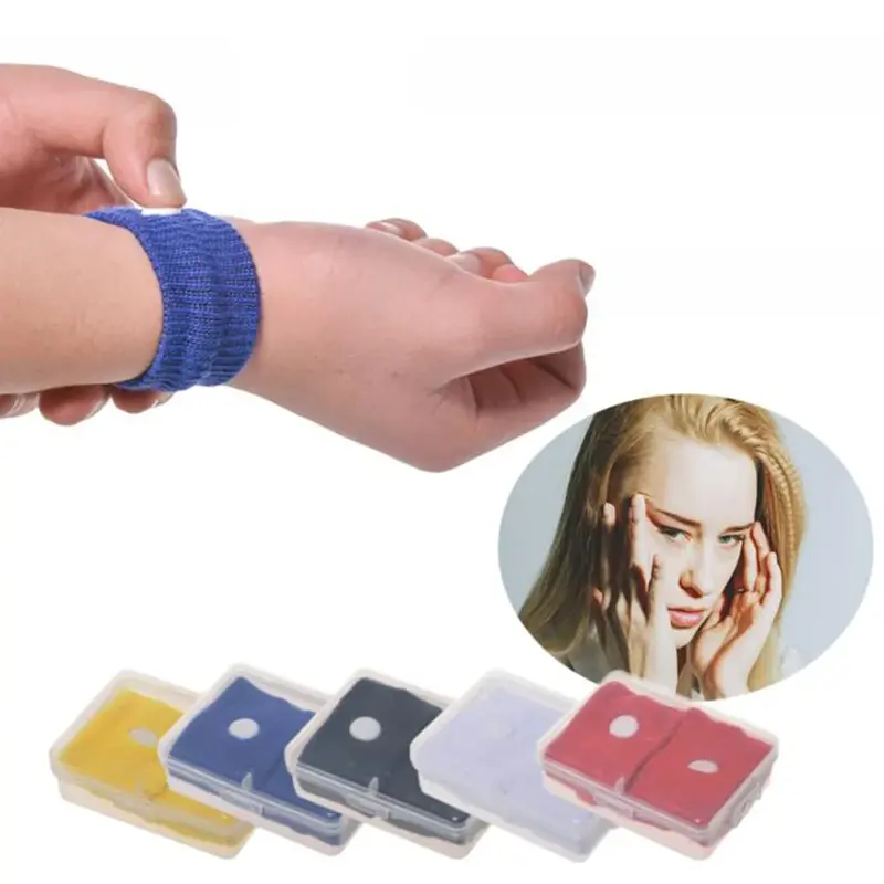 2 pçs banda de pulso anti náuseas suporte de pulso esportes pulseiras de segurança anti-movimento doença seasick pulseira pulseira pulseira de pulso cinta