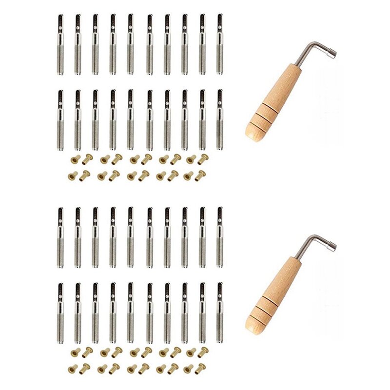 40 Pcs Tuning Pin Nails And 40Pcs Rivets,With L-Shape Tuning Wrench,For Lyre Harp Small Harp Musical Stringed Instrument
