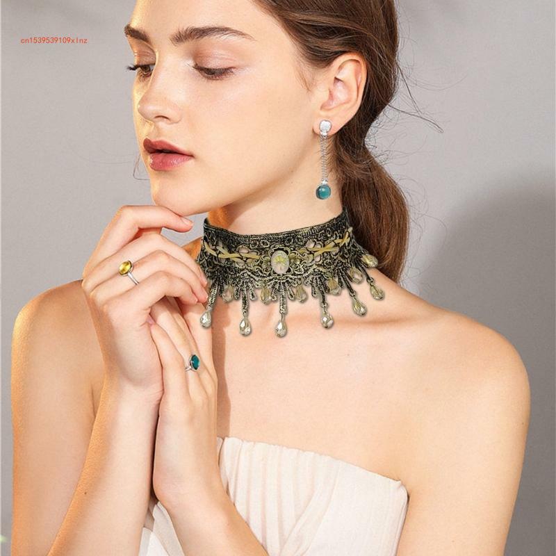 Gothic-Halskette, dekorativer Kragen, Kettengürtel, coole Damen-Halskette