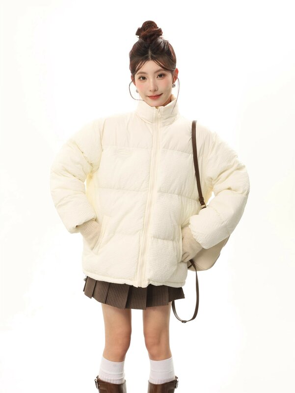 여성용 루즈 스탠드 칼라 코튼 패딩 재킷, 두꺼운 겨울 코트, 외투, 신상 겨울 재킷