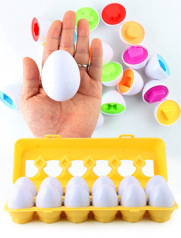 Giocattolo educativo sensoriale giocattolo intelligente dell'uovo giochi di sviluppo del bambino forma di Puzzle di corrispondenza uova giocattoli Montessori per bambini 2 3 4 anni